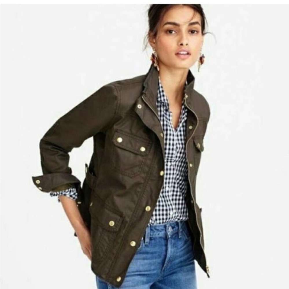 J.Crew Factory Resin-Coated Twill Field Jacket - S - Picture 1 of 7